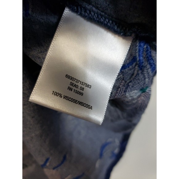 Simply Emma Plus Size 1X Shirt Sleeve Blue with Floral Design Womens 1X - Picture 3 of 7